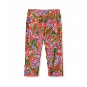 Bettina Star Womens Tropical Print Capri Pants Coral Palm‎ Floral Size 6P